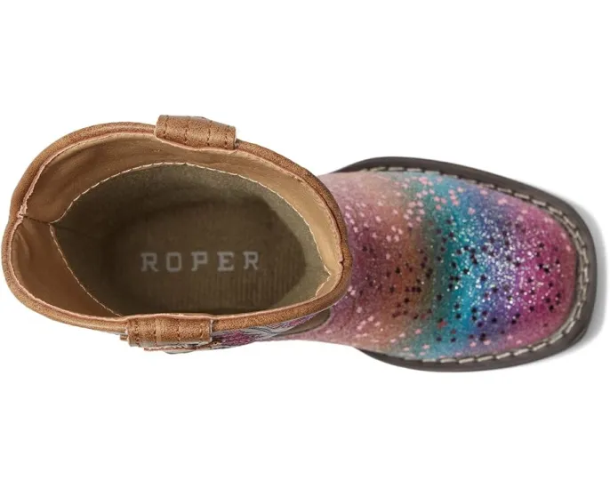 Детские ковбойские сапоги Roper Glitter Rainbow с квадратным носком и блестками