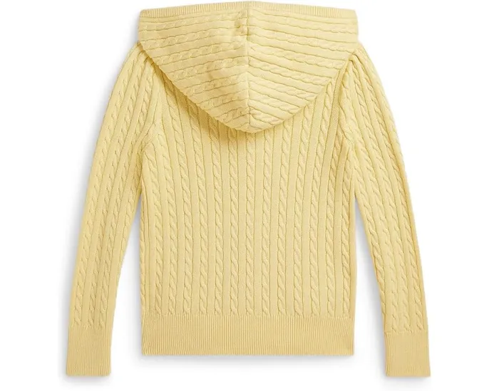 Хлопковый худи на молнии с мелкой резинкой Polo Ralph Lauren Kids для малышей