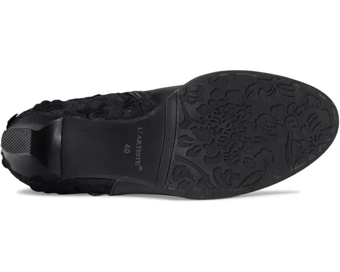 Сапоги Rozena до середины икры с аппликацией и каблуком 8 см