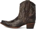 Ботинки Corral Boots L5917 с боковой молнией и вышивкой черно-коричневого цвета