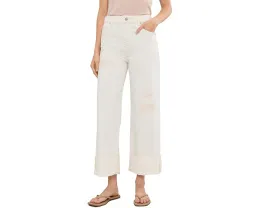 Джинсы Saige Mid-Rise Wide Leg Crop с широкими штанинами и средней посадкой в цвете Powder Mended