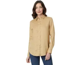 Рубашка из льна с длинными рукавами на манжетах Lauren Ralph Lauren Petite