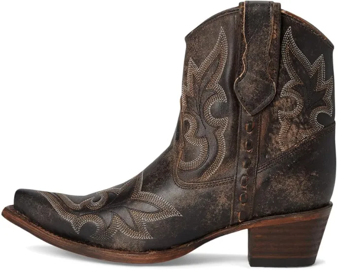 Ботинки Corral Boots L5917 с боковой молнией и вышивкой черно-коричневого цвета