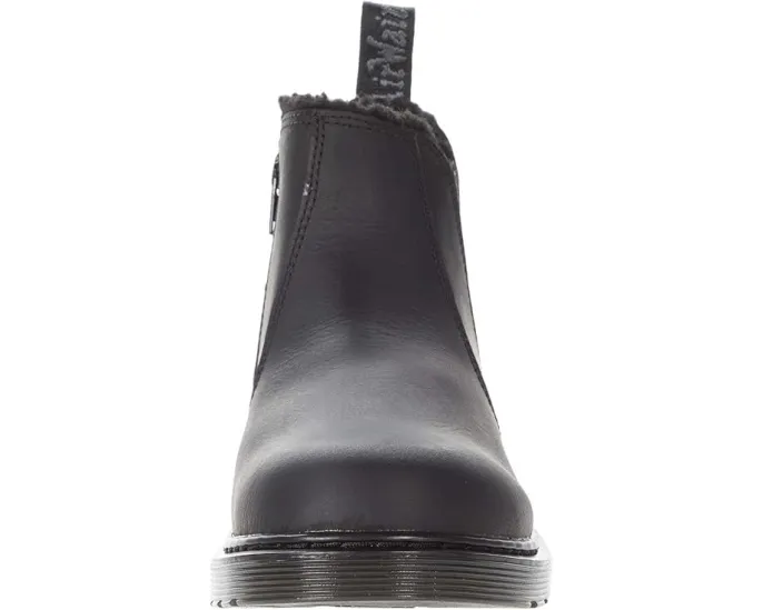 Dr. Martens 2976 Leonore Mono кожаные челси ботинки для детей с подкладкой из шерпы