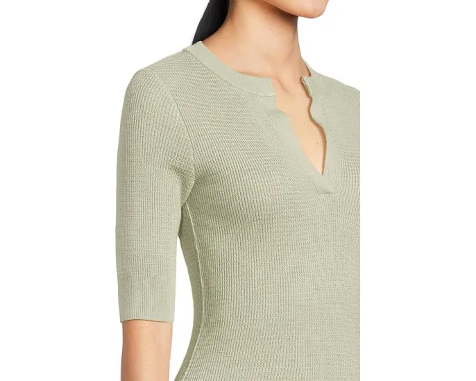 Свитер Lilla P с разрезным воротником и рукавом три четверти