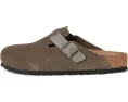 Клоги Birkenstock Boston из замши и промасленной кожи с пробковой стелькой