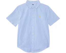Полосатая рубашка из пике с коротким рукавом Polo Ralph Lauren Kids для детей постарше