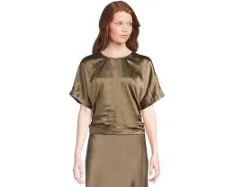 Топ Lilla P с цельнокроеным коротким рукавом из атласа