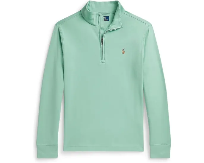 Полузип Polo Ralph Lauren Kids худи из интерлока с вышитым пони на груди