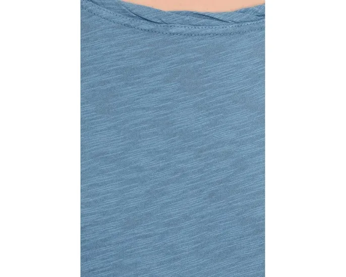 3/4 Sleeve Twisted Crew Neck Dress