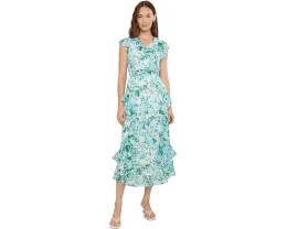 Платье CeCe Ruffle Wrap Midi с оборками и запахом