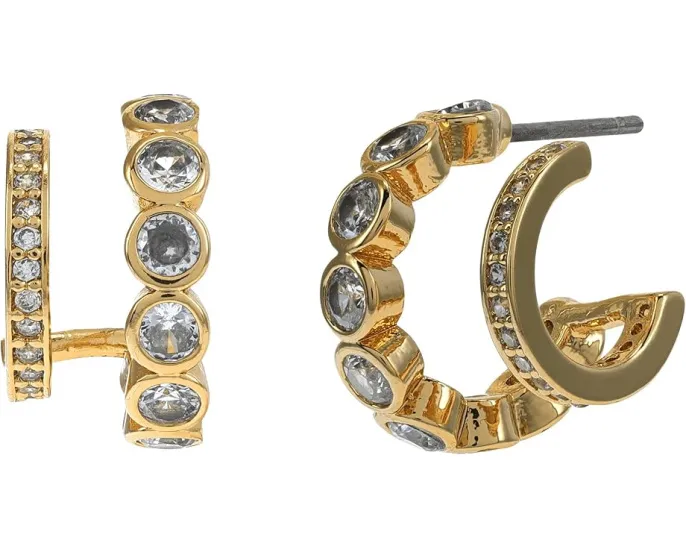 Серьги-хаги Kate Spade New York Dazzle Double Huggies из золотого металла