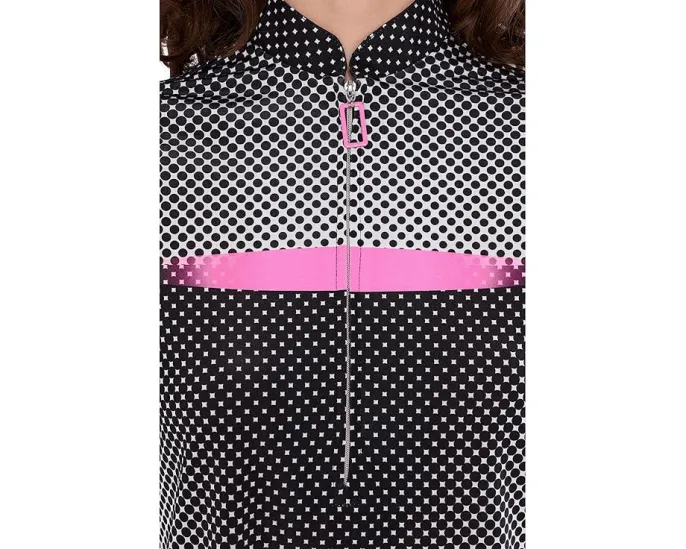 Топ Jamie Sadock с каплевидным рукавом и воротником в черно-белом горошек Optic Dot