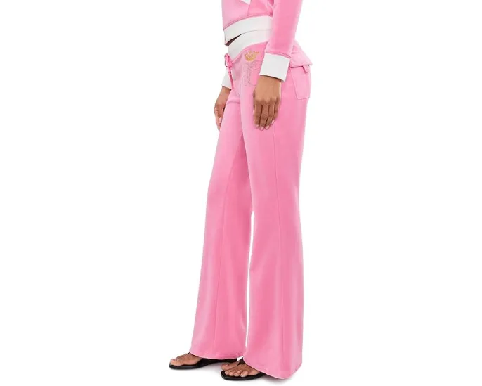 Штаны Juicy Couture Heritage из велюра с заниженной талией и карманами