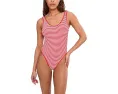 Купальник цельный Seafolly Club House Retro в полоску с контрастной окантовкой