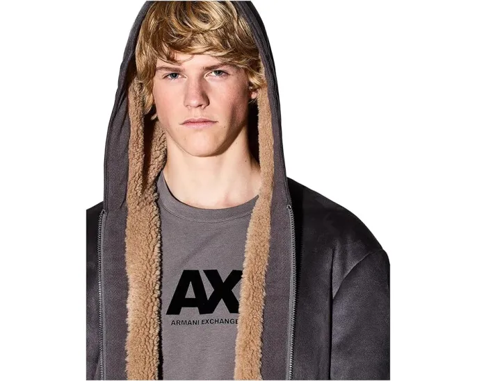 Хлопковая футболка Armani Exchange с логотипом и прямым подолом