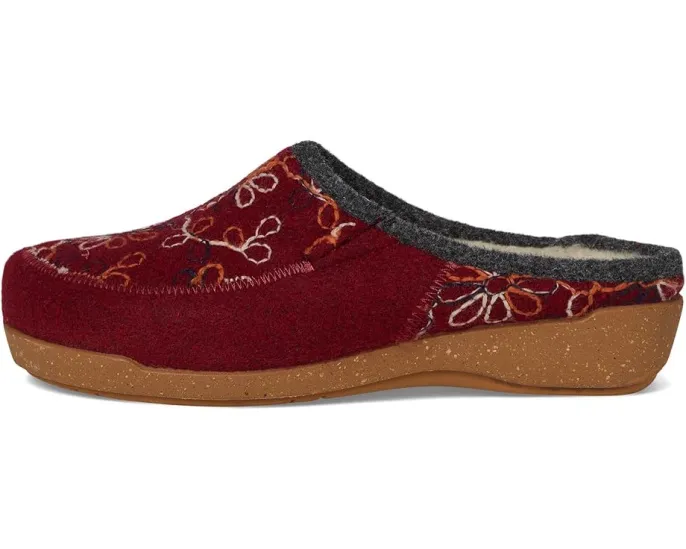 Тапочки Woolflower с ручной вышивкой и меховой подкладкой от Taos Footwear