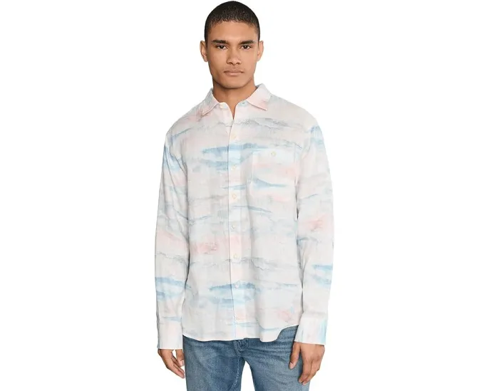 Рубашка Tommy Bahama Coral Cove из 100% льна с реверс-принтом и вышитым логотипом