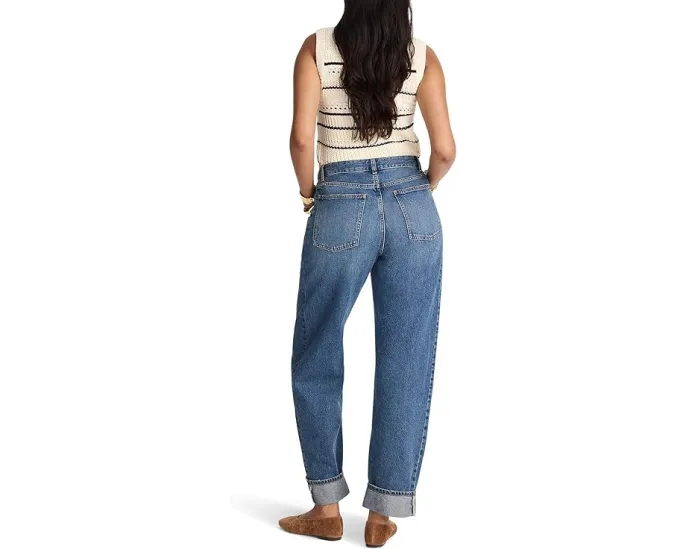 Джинсы Madewell Pieced Barrel с манжетами и широкими штанинами в цвете Mosby Wash