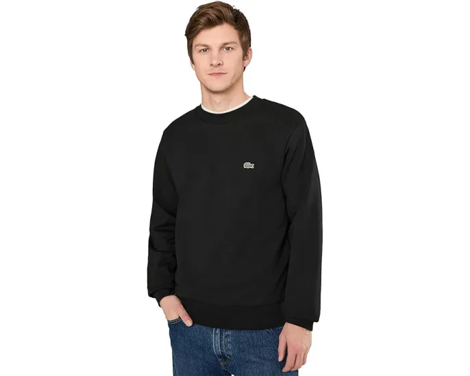 Толстовка Lacoste из флиса с круглой горловиной и органическим хлопком