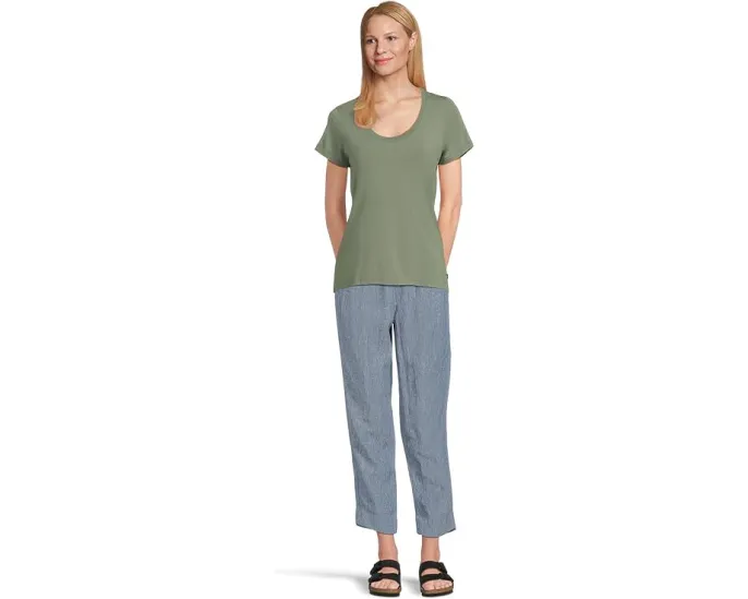 Льняные брюки L.L.Bean Premium Linen Breezy с зауженным силуэтом и разрезом по бокам