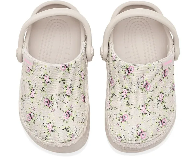 Crocs детские клоги Classic Crafted Canvas с веганской замшей и стежками