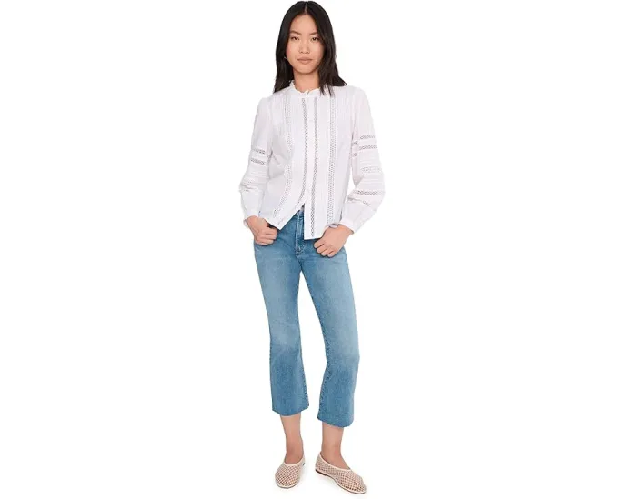 Укороченные джинсы Madewell The Short Stretch Flare Crop с расклешенным низом в цвете Coastal Blue