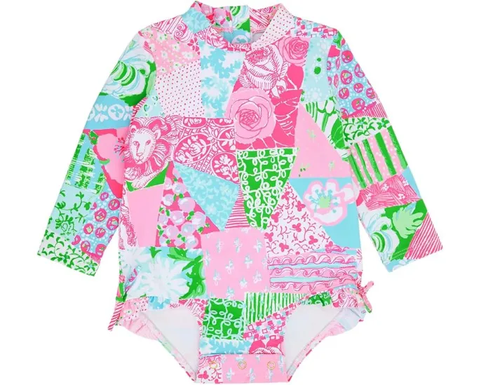 Детский купальный костюм Lilly Pulitzer Kids Idella с защитой UPF 50+ и коротким рукавом
