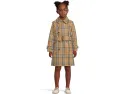 Детский тренч Mary от Burberry Kids с фирменной клеткой и поясом