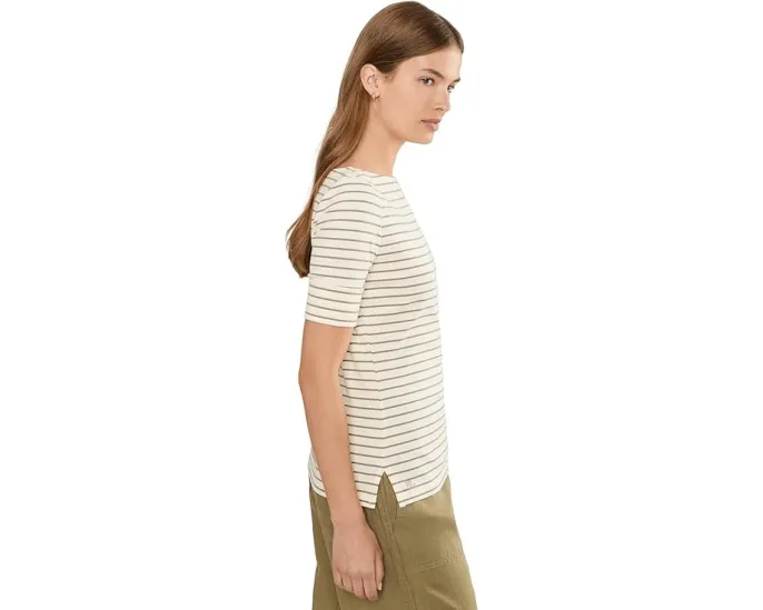 Футболка Petite Striped Stretch Cotton Boatneck Tee от Lauren Ralph Lauren