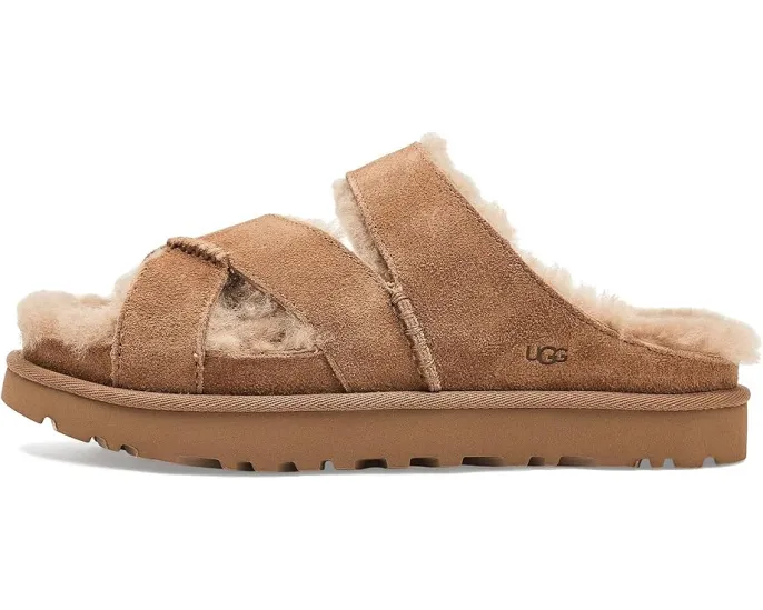 Сандалии UGG Greenport Cross Strap Slide с меховой подкладкой