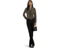 Chain-Print Crepe Tie Neck Blouse