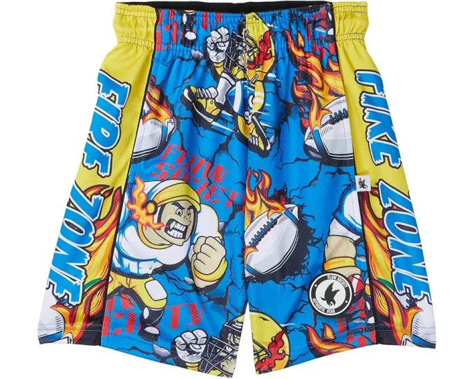 Футбольные шорты FLOW SOCIETY с огненным принтом и эластичным поясом