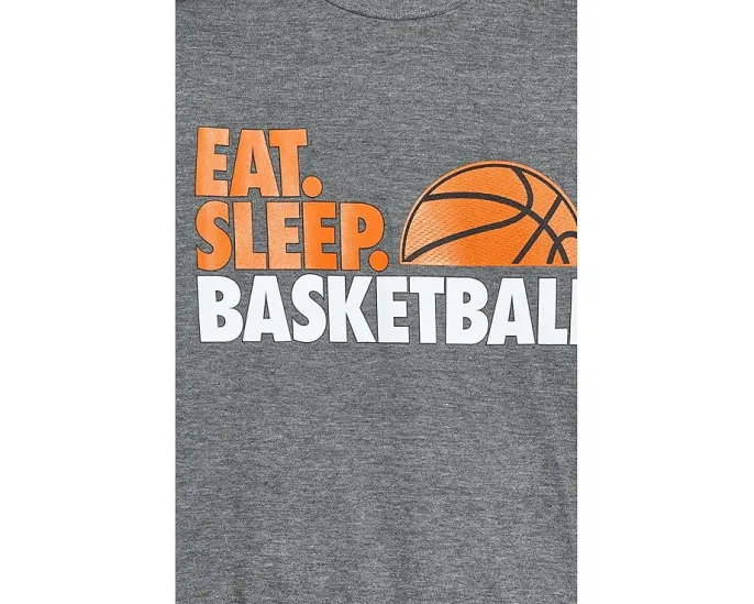 Футболка ChalkTalk SPORTS Kids Basketball CTS ProBlend™ с принтом Eat Sleep Basketball для малышей