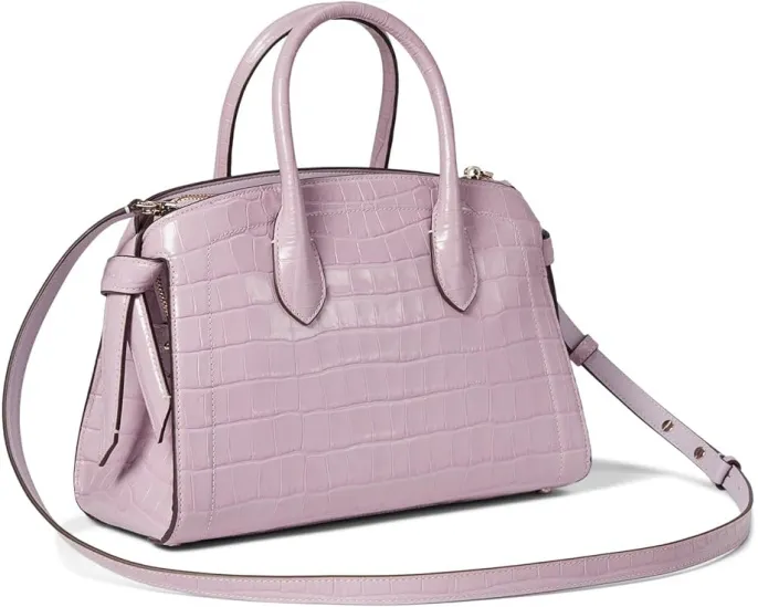 Knott Croc Embossed Leather Medium Zip Top Satchel
