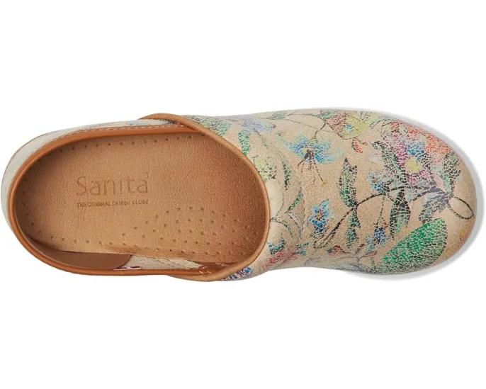 Веганские сабо Sanita Bio из переработанных материалов с цветочным принтом