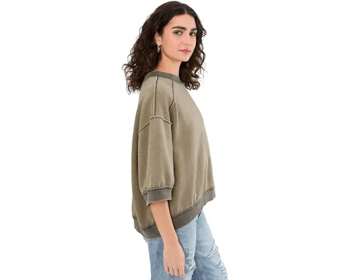 Свободный пуловер Everything из уютного флиса с рельефными манжетами Free People