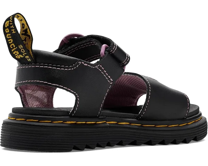 Детские сандалии Dr. Martens Marlowe Hearts II J с блестящим сердцем на регулируемых липучках