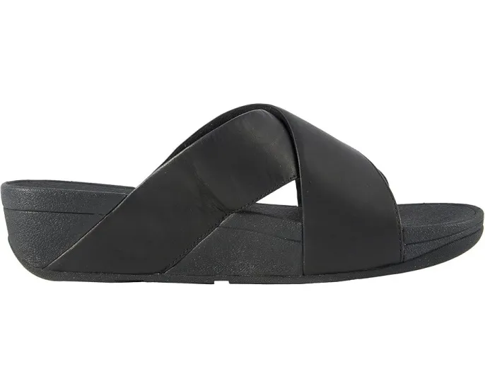 Кожаные сандалии FitFlop Lulu Cross Slide с технологией Microwobbleboard