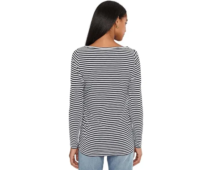 Madewell Длинная блуза с боковыми сборками и полосками из хлопка