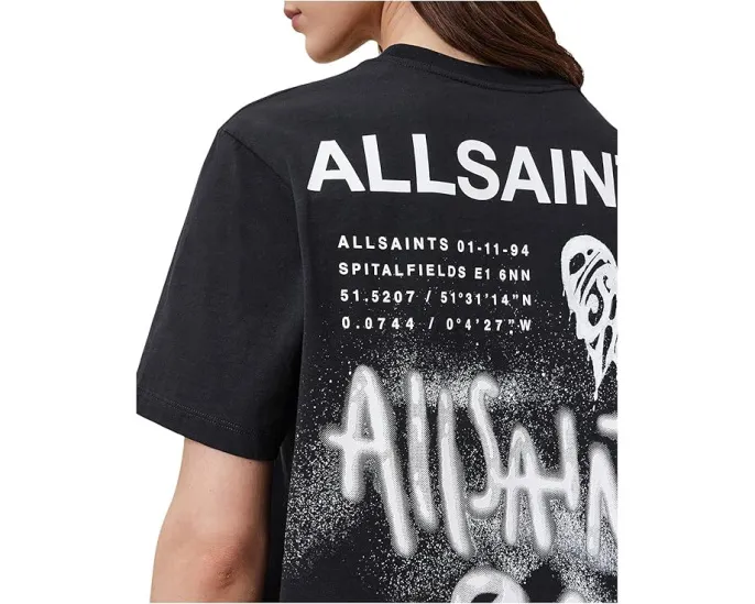 Футболка AllSaints Poster Bf Tee с графическим принтом на груди и спине