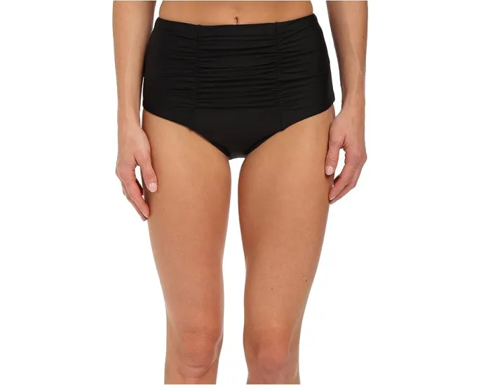 Купальник BECCA Color Code High-Waist Bottoms с завышенной талией и сборкой