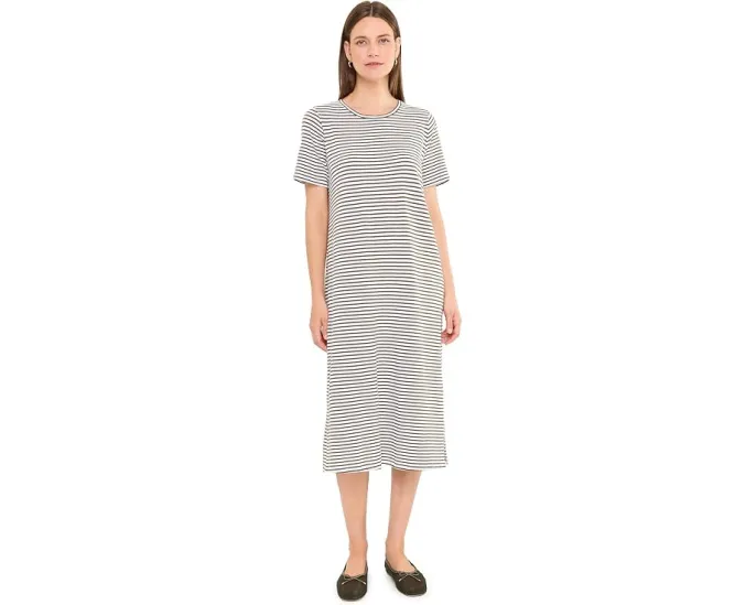 Eileen Fisher полосатое платье миди из органического хлопка