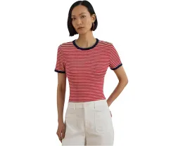 Футболка Lauren Ralph Lauren из хлопка с эластаном в полоску