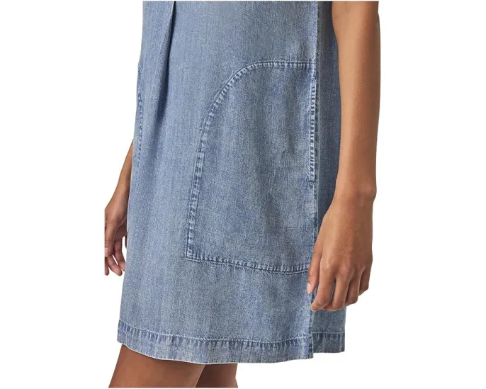 Splendid мини-платье Wren Indigo с воротником и карманами из лиоцелла