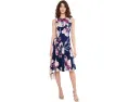 Платье Calvin Klein Sleeveless Floral Fit And Flare с принтом по всей поверхности и застежкой на спине