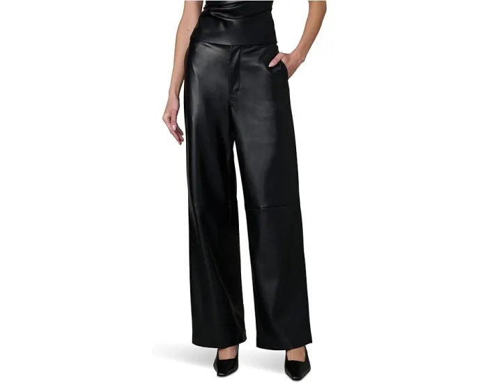 Брюки Joe's Jeans The Vegan Leather с высокой посадкой и широкими штанинами