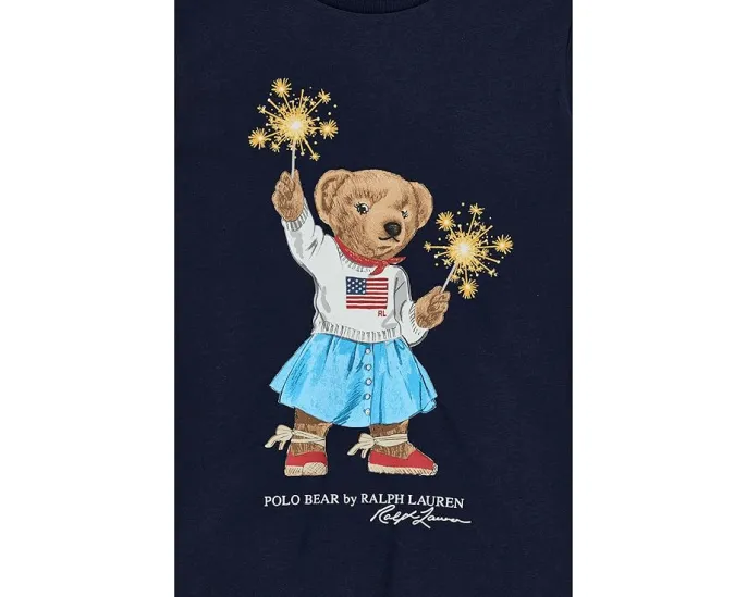 Платье Polo Ralph Lauren для детей с Polo Bear из хлопкового джерси