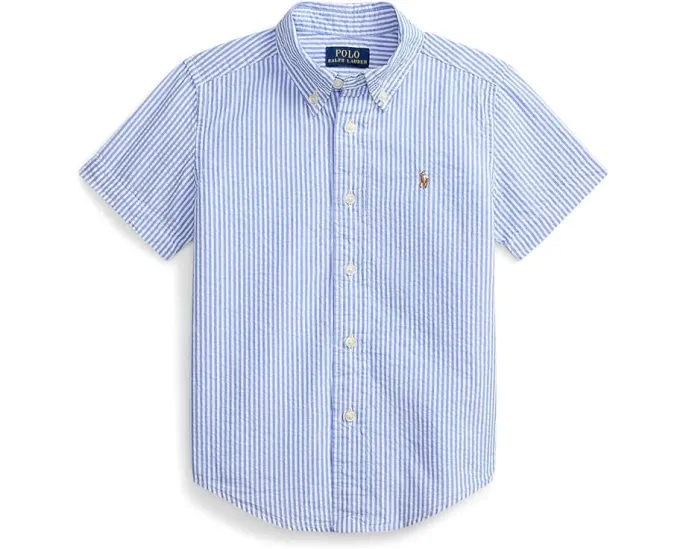 Polo Ralph Lauren Kids Полосатая рубашка из хлопкового пике для малышей и детей