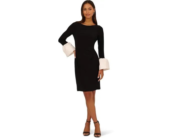 Короткое платье Adrianna Papell с манжетами и приталенным силуэтом